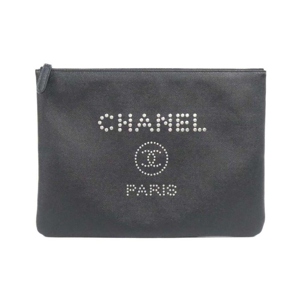 CHANEL Black Deauville Pouch
